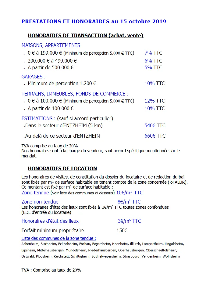 honoraires